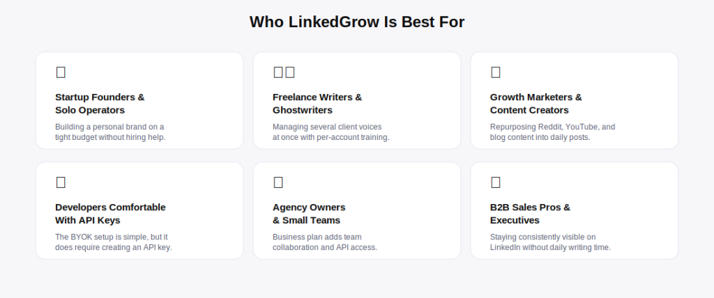 Who LinkedGrow is best for